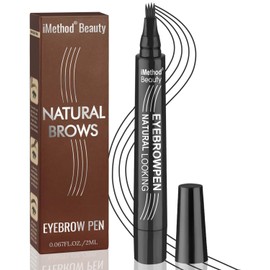 Eyebrow Pen - iMethod Upgrade Eyebrow TattooPen, Eyebrow Makeup, Long Lasting, Waterproof and Smudge-proof, Black