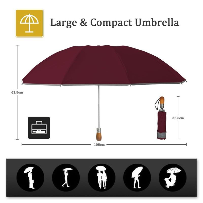 Pioggistar Windproof Umbrella for Men and Women, Inverted Umbrellas 10