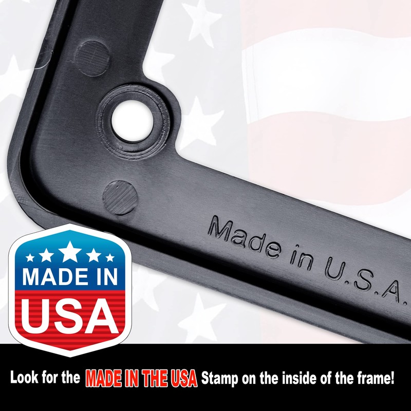 American Flag Motorcycle License Plate Frame Tag Bracket. 3D Raised