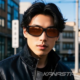 KANASTAL Over Sunglasses, Can be hung over Glasses, Polarized UV400, UV Protection, For Driving, Fishing, Sports, Men's, Women.., [A12] Frame: Matte Black + Lens: Brown, M