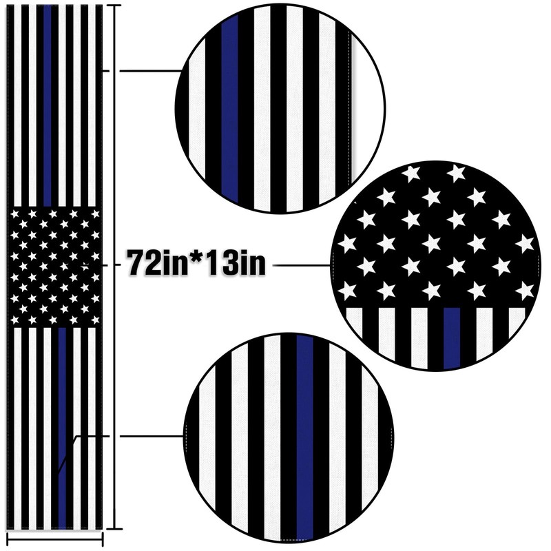 Buxiuer Thin Blue Line American Police Table Runner USA Police