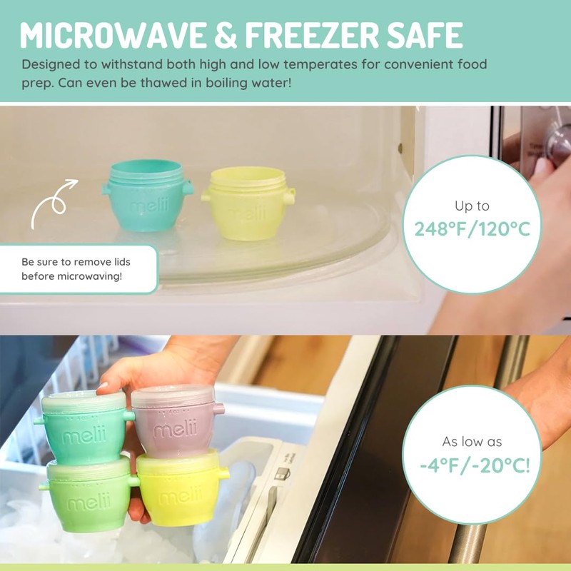 melii Snap & Go Baby Food Storage Containers with lids,