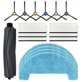JIEYOUTA Kit de Accesorios para aspiradora Robot con ILife A9s A9 A7 Silvercrest SSR1 SSRA1 DEXP LF800. 1 cepillo rodillo, 6 HEPA, 6 cepillos laterales, 4 Almohadillas