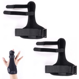 VireEyU 2 Stücke Komfortable Fingerschiene, Unterstützung für Zeige-, Mittel-, Ring- und kleinen Finger, Schmerzlinderung bei Arthritis und Sehnenscheidenentzündung, hohe Verstellbarkeit(Schwarz)