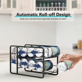 Stackable Can Organizer for Pantry, Can Organizer Storage Rack, 4 Pack Can Food Organizer, Beverage Storage Holder for Refrigerator, Cabinet Can Dispenser for Pantry