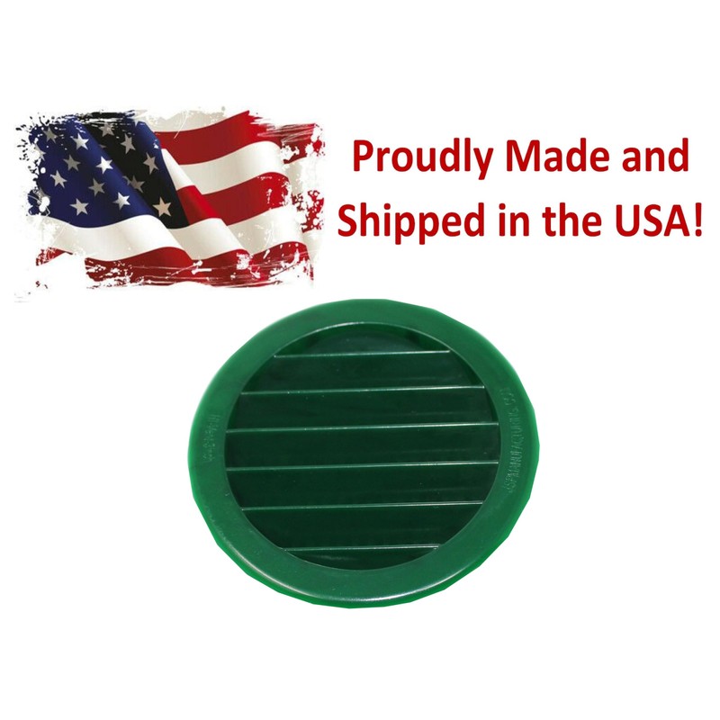 3" Round Green or Tan Plastic Louver Soffit Air Vent