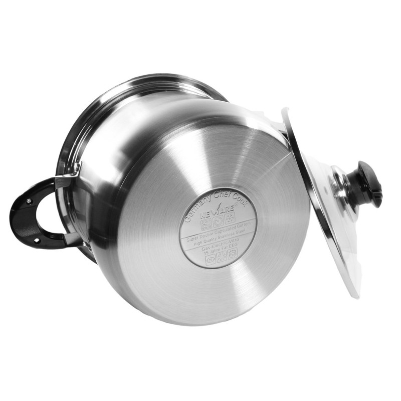 10 Qt Stock Pot 18/10 Stainless Steel Super Double Capsulated