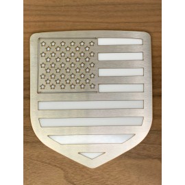 Factory Crafts Tailgate Emblem Badge for Dodge Ram 1500 2500 3500 09-18 Steel and White US Flag