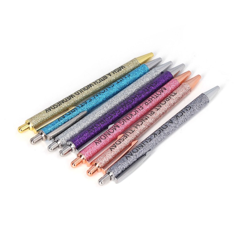 7Pcs Anti Slip Ballpoint Pens Quick Drying Plastic Ballpoint Pens