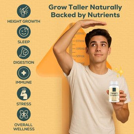 CystoRebalance 25-in 1 Bone Strength Supplement - for Natural Growth, Digestion and Stress - High Absorption - Calcium, Magnesium, Zinc, Ashwaganda and Multivitamins for Age 12+ | 60 Caps