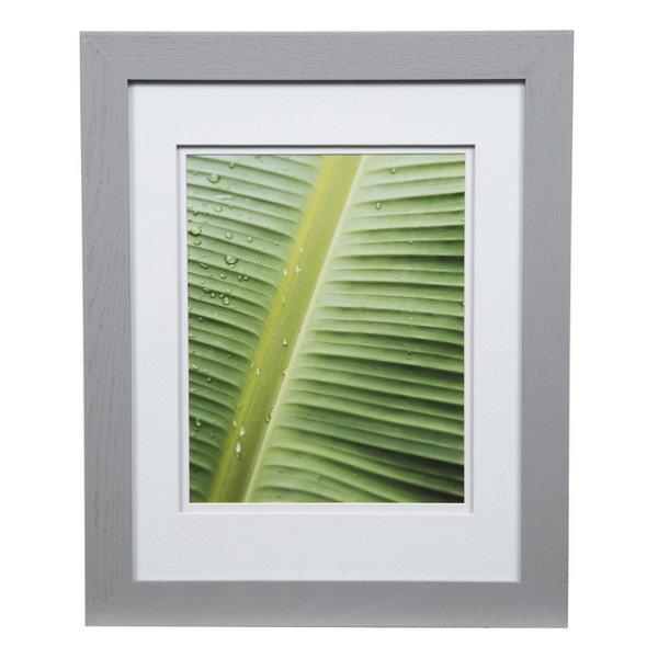 Gallery Solutions Wall Mount Double Mat Picture Frame, 11" x 14", Gray/White