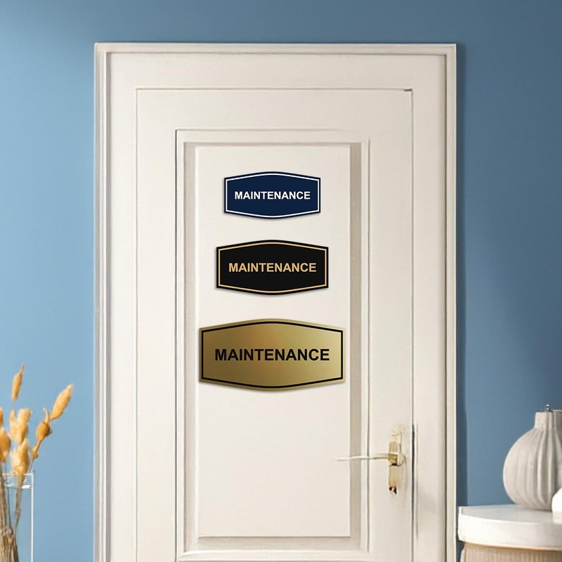 Fancy Maintenance Room Sign (Brushed Silver) - Large
