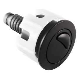 Sarini Toilet Flush Button, Black Round Head Dual Toilet Push Button Flush Parts Replacement Universal WC Flusher Valve Accessories