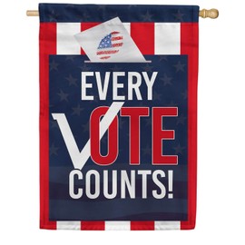 America Forever Flags Double Sided House Flag - Every Vote Counts, American President Election Yard Outdoor Decoration 28 x 40""