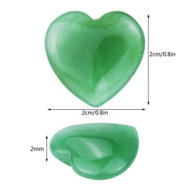 Marrywindix 15 Packs 0.8 Inch Healing Crystal Natural Green Aventurine Heart Love Carved Palm Worry Stone Chakra Reiki Balancing