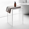 GETCK Acrylic 17.7" H Small Stool for Adults,Acrylic Shower Bench