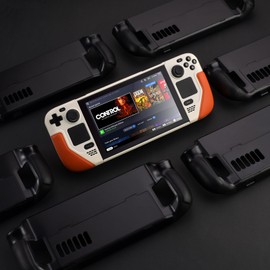 UYIYE Kickstand Case for Steam Deck - Protective and Reliable Accessory with Stand Function Beige/Orange