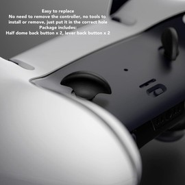 Metal Back Paddle for Edge Controller, Improved Game Control, High Quality Stainless Steel, Easy Replacement, Unique Design, 4-Piece Package (Black)