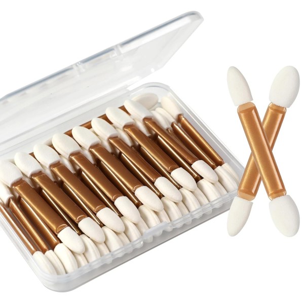 Branded Eyeshadow Applicators, 50pcs Double Sided Disposable Eyeshadow Brush 2.4
