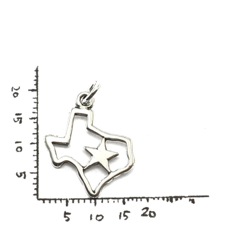 Sterling Silver Texas Charm Necklace, 18"
