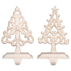 Transpac Cast Iron Ornate Tree Stocking Hanger, Set of 2, Assortment