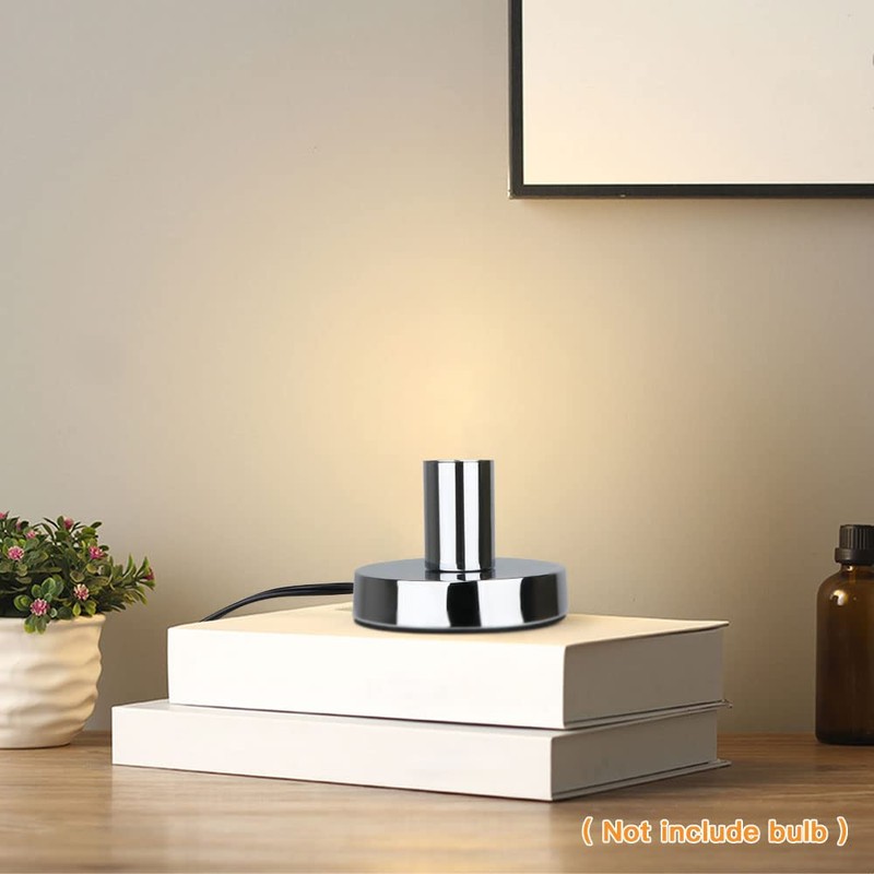 Helunsi Industrial Table Lamp Base, Silver E26 E27 Lamp Base