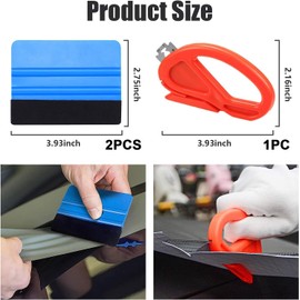 HENWUBEI 15 PCS Vehicle Vinyl Wrap Window Tint Film Tool Kit, Car Window Film Tinting Tools, Vinyl Wrap Kit Includes Felt Squeegee, Blades, Membrane Cutter, Edge Trimming Squeegee (Blue)