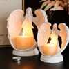 Prayer Angel Candlestick Pure White Wing Angel Prayer Statue for