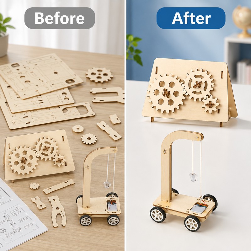 DIY Wooden STEM Science Model Kit – Hands-On Educational Assembly