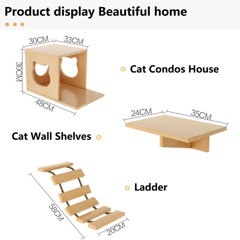 Cat Wall Shelves/Furniture, Shelves, Perches and Steps Set with 2
