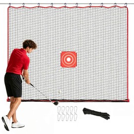 10 x 10 Ft Heavy-Duty Golf Practice Net, Multi-Sport Hitting Net & Barrier Net for Backyard & Garage Training, Ideal for Golf, Baseball, Softball, Hockey, Soccer and Other Sports Activities