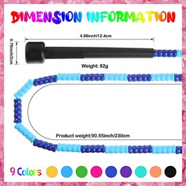 Junkin 36 Pack Jump Ropes for Kids Adults, Adjustable Length Free Segmented Skipping Rope Bulk for Toys, Soft Beaded Jumping Ropes for Women Men Fitne
