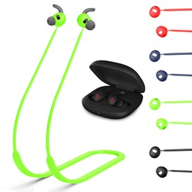 Straps for Beats Fit Pro, Anti-Lost Strap Silicone Necklace Lanyard Compatible with Beats Fit Pro 2021 Accessories Sports Running Holder Connector Cord (Black)