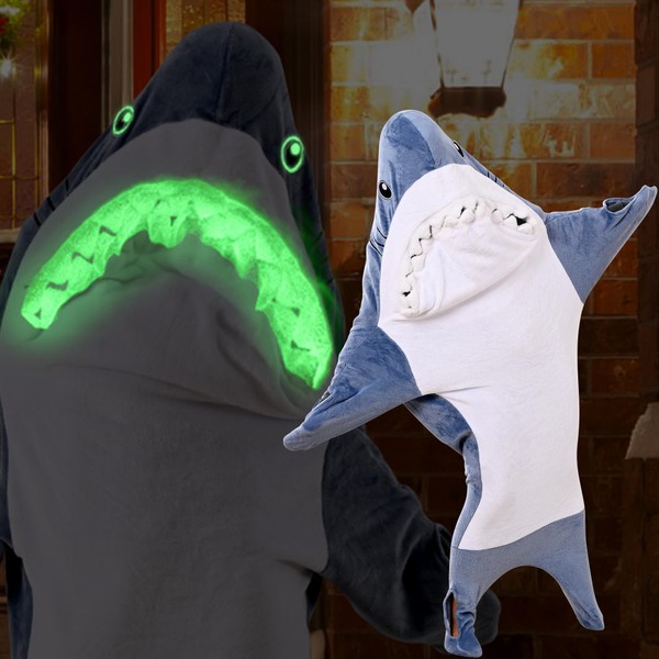 Glow in The Dark Shark Blanket for Adult, Shark Costume