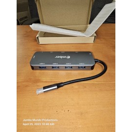 Amber USB-C Hub USB 3.1 Adapter 4K HDMI Dock LAN VGA SD Card Reader. USB-C port Laptop