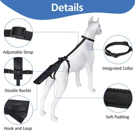 BARKLESS Dog Tail Protector, Dog Tail Guard for Medium Large Dogs, Adjustable Cover to Prevents Licking Wounds, Breathable Tail End Bag for Recovery (Black, M)
