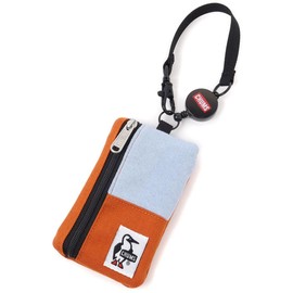 Chums Commuter Pass Case Sweat Nylon, Sax/Orange