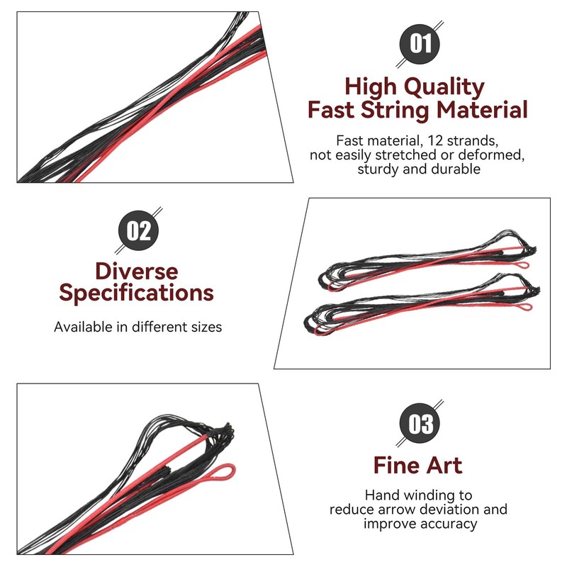 Agatige Recurve Bow String, 12 Strands Traditional Bow String Replacement,