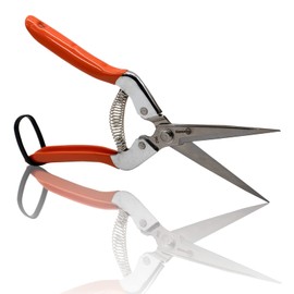 Sanung Tijeras de podar 902 para jardinería, tijeras de podar de mano con cuchillas rectas de acero inoxidable, cortapelos de corte de seguridad para ramas de árboles, plantas, herramienta de recortadora de jardín para el hogar, jardín y patio