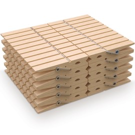PORTENTUM Wooden Clothes Pegs, Pack of 100, Natural Colour. Perfect for Clotheslines, Crafts, and Home Use, Weather-Resistant, Long Lifespan, Eco-Friendly and Sustainable, Size 2.95x0.4x0.5 inches