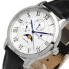 Salvatore Mara SM21106-SSWH Men's Wristwatch, Moon Phase, Multi Calendar, Waterproof,