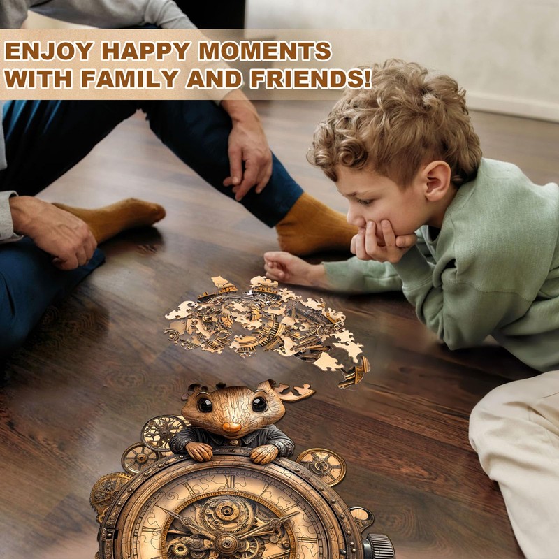 Wooden Puzzles for Adults, 155pcs Mechanical Mouse Wood Puzzle, Unique