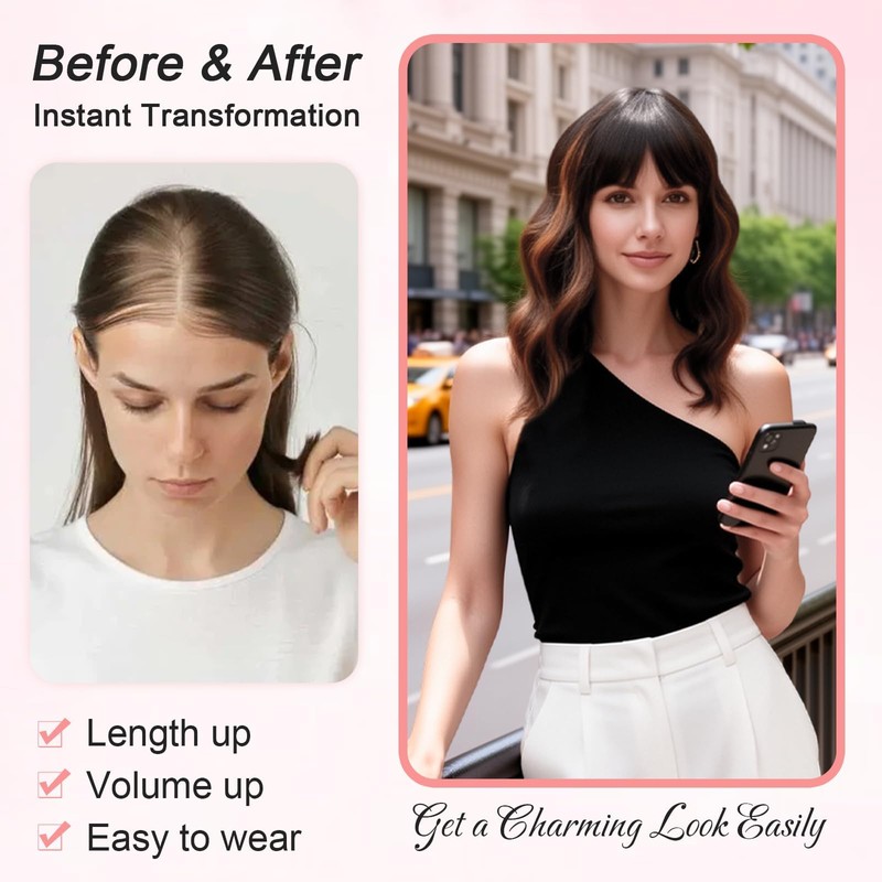 Hair Toppers for Women 14 Inch Curly Wavy Wispy Clip