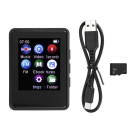MP3 Player Bluetooth 5.0 1.77inch Full Touch Screen HiFi Stereo Sound FM Radio Recording MP4 Music Player with 8G Memory Card
