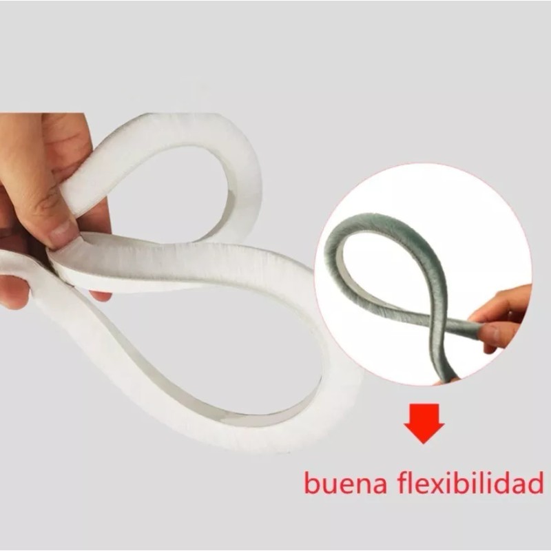 Estuchelandia 30m Tira Sellado 9x9mm Cepillo Cinta Polvera Puerta Ventana