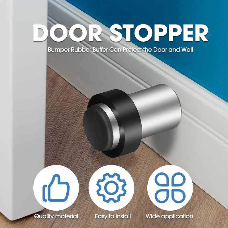 Chumia Stainless Steel Floor Door Stopper Set – Heavy Duty
