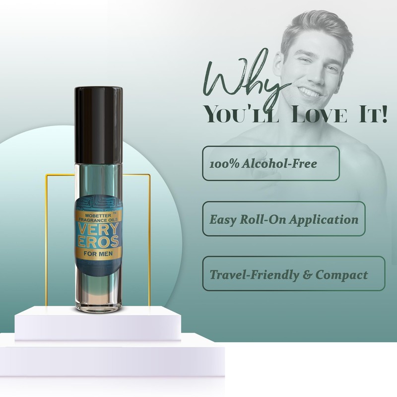 Very Eros Men Cologne Body Oil, Travel Size - Long