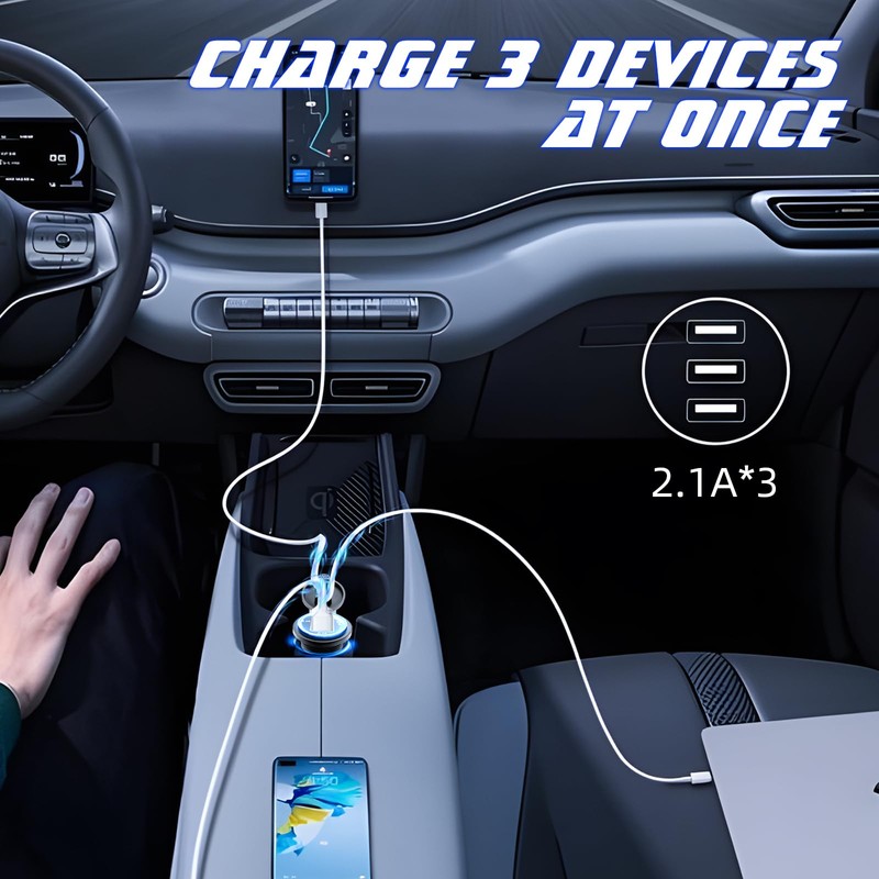 12V USB Outlet Wire USB Charger, 3 Port 12V/24V Charger