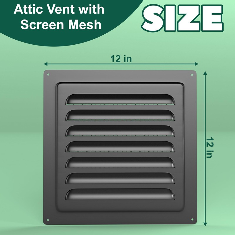Memrita 12 x 12 Inch Attic Vent with Screen Mesh,