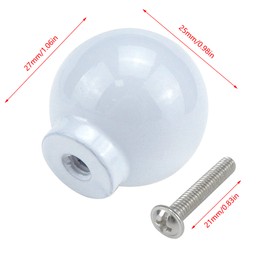 Pastlla 4pcs Round Ball Knobs Cabinet Small Knobs Decorative Drawer Knobs Modern Kitchen Hardware for Dresser Cupboard Wardrobe Bathroom White